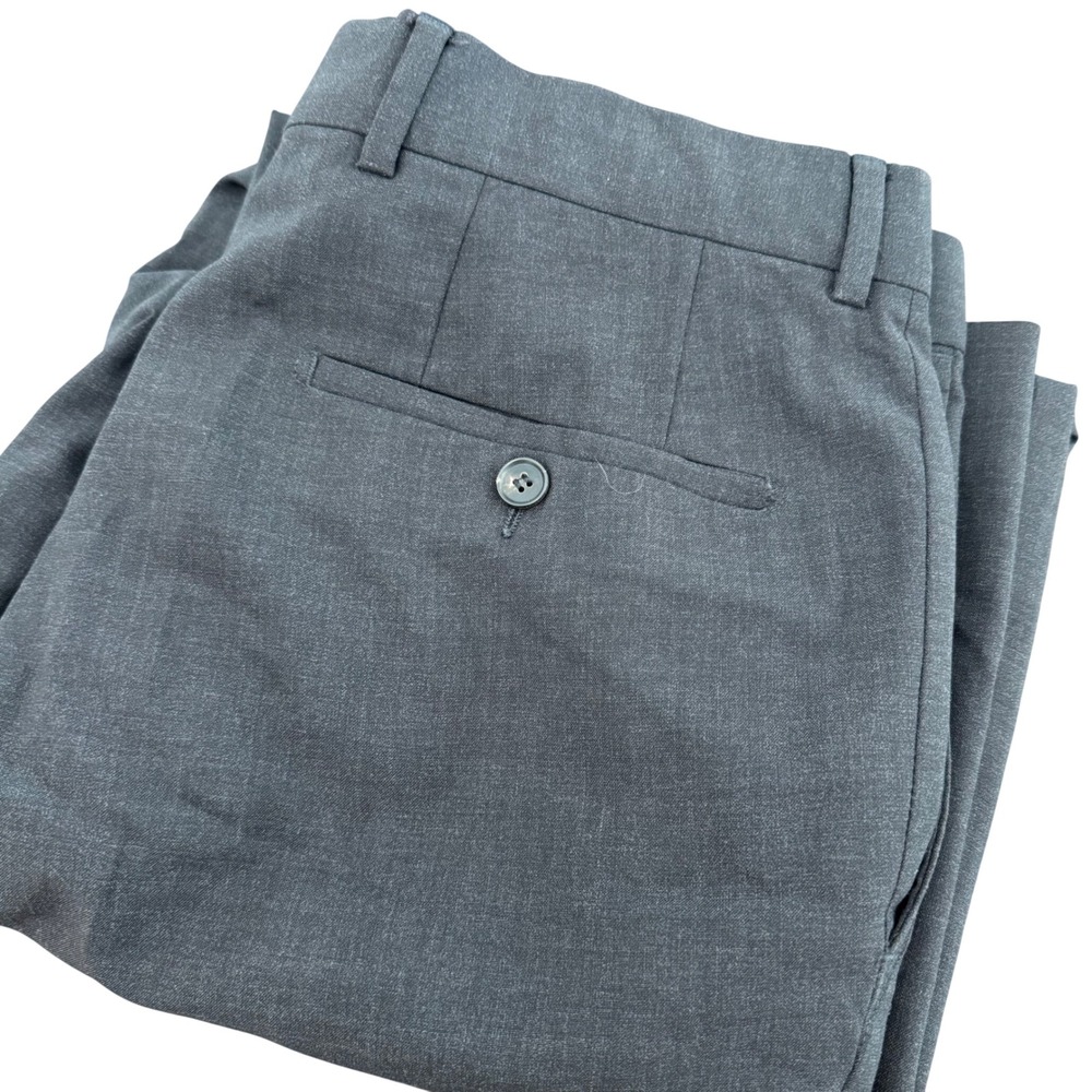 Hugo Boss James Brown Mens 34R (33x31)Charcoal Gray Virgin Wool Blend Dress Pant